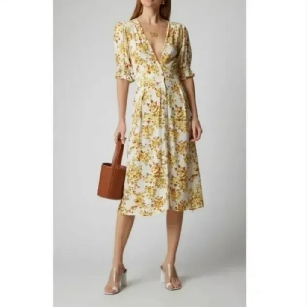 Faithfull The Brand Rafa Floral Midi Dress Sz 6 Nwot